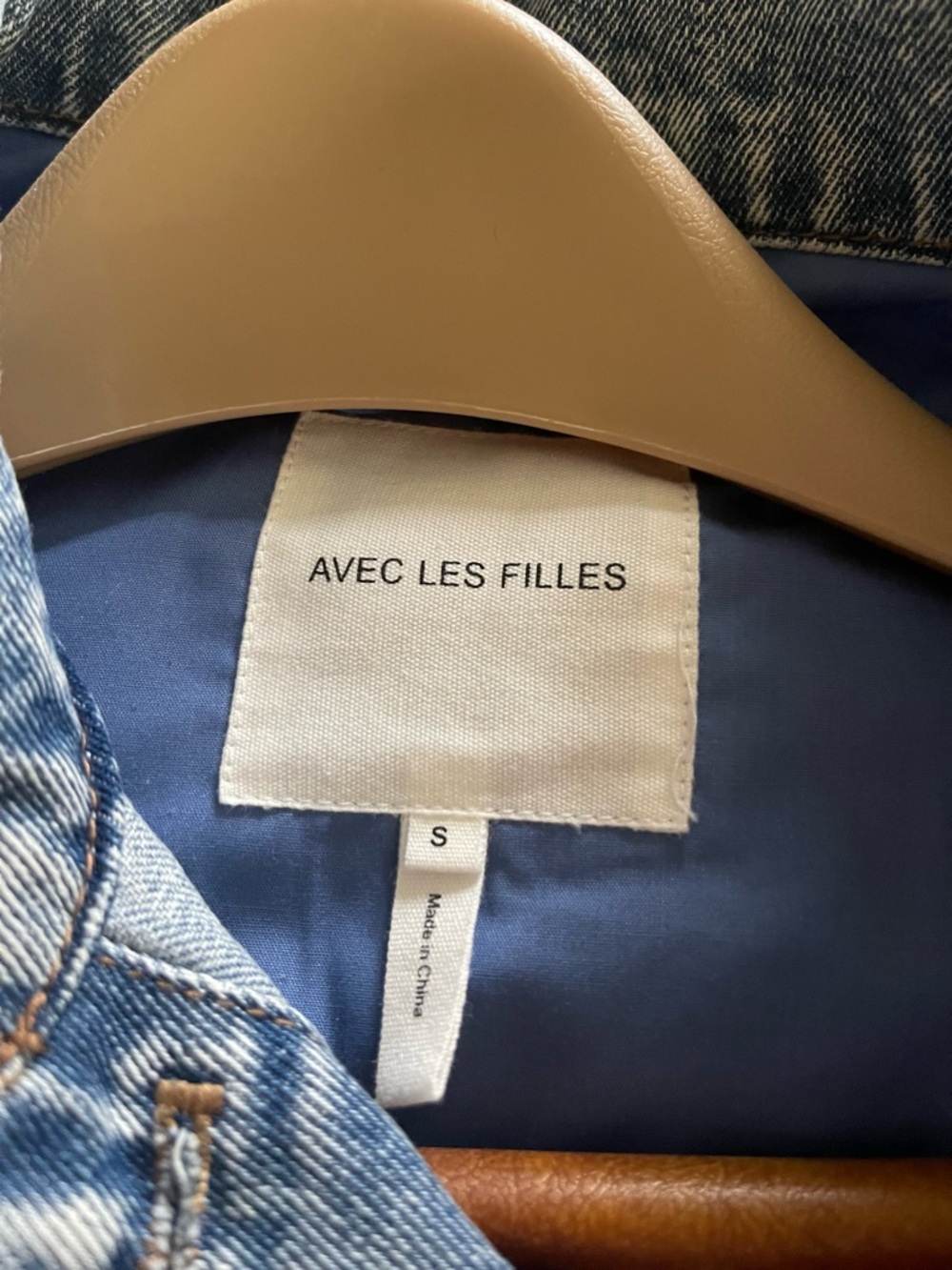 Avec Les Filles Denim Trucker Jacket Cottagecore quilted Patchwork Small - Picture 5 of 12